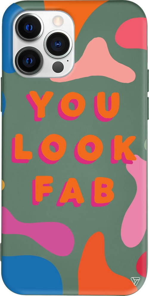 iPhone 15 Pro Uyumlu Yeşil Renkli Silikon You Look Fab Abstract Koleksiyonu Telefon Kılıfı