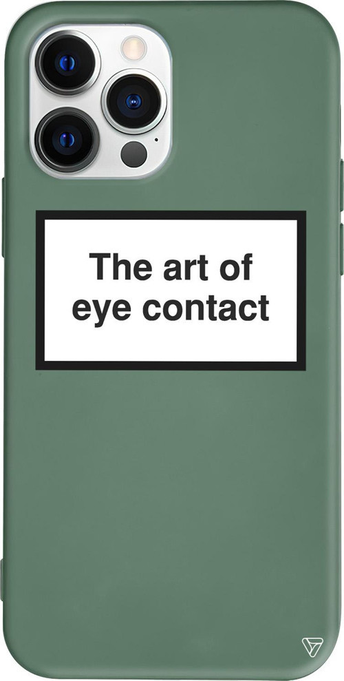 iPhone 15 Pro Uyumlu Yeşil Renkli Silikon The art of eye contact Telefon Kılıfı