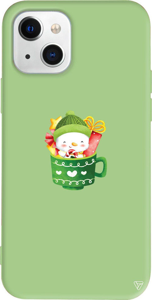 iPhone 15 Uyumlu Açık Yeşil Renkli Silikon A Cup Of Xmas 8 Christmas Koleksiyonu Telefon Kılıfı