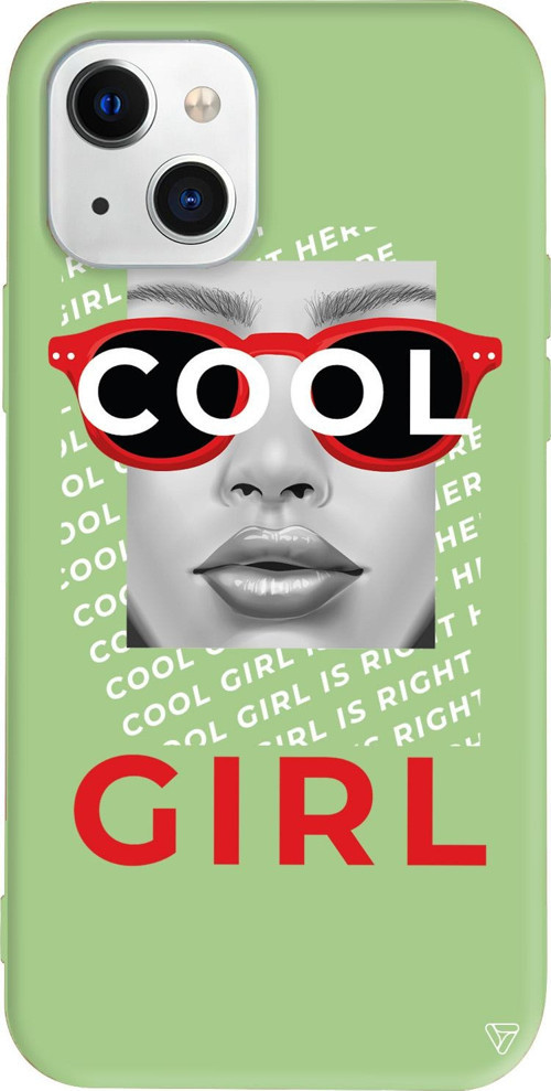 iPhone 15 Uyumlu Açık Yeşil Renkli Silikon Cool Girl Girl Boss Koleksiyonu Telefon Kılıfı