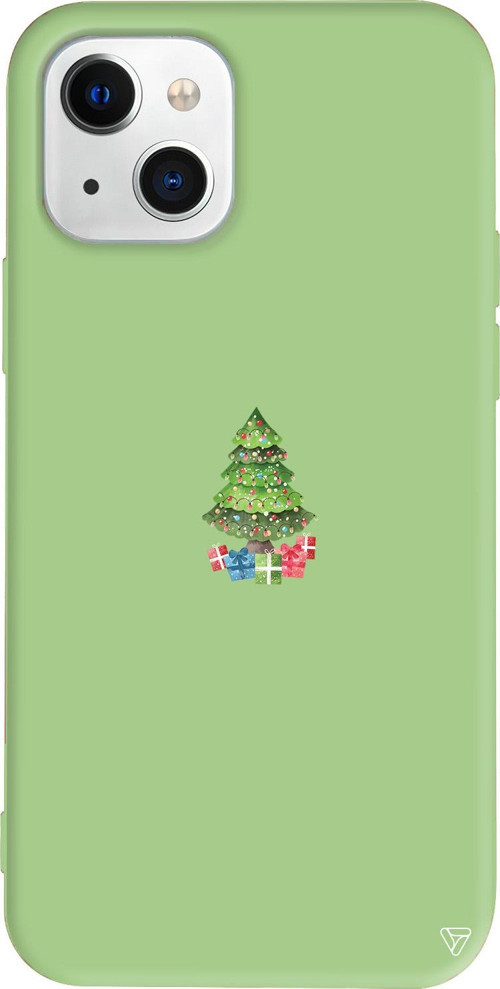 iPhone 15 Uyumlu Açık Yeşil Renkli Silikon Gifty Tree Christmas Koleksiyonu Telefon Kılıfı