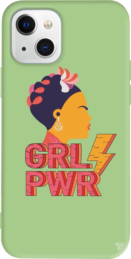 iPhone 15 Uyumlu Açık Yeşil Renkli Silikon Grl Pwr Girl Boss Koleksiyonu Telefon Kılıfı