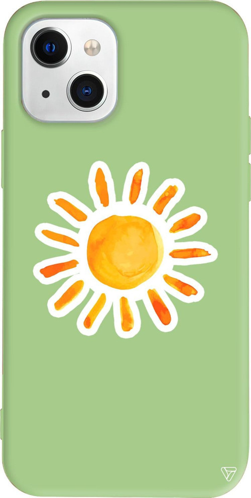 iPhone 15 Uyumlu Açık Yeşil Renkli Silikon Güneş Summer Koleksiyonu Telefon Kılıfı