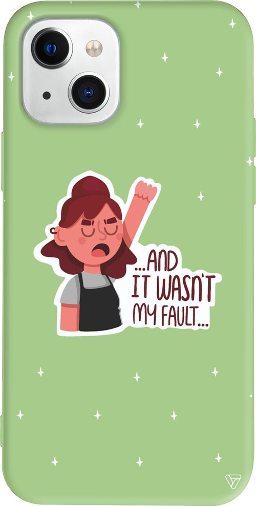 iPhone 15 Uyumlu Açık Yeşil Renkli Silikon My Fault Girl Boss Koleksiyonu Telefon Kılıfı