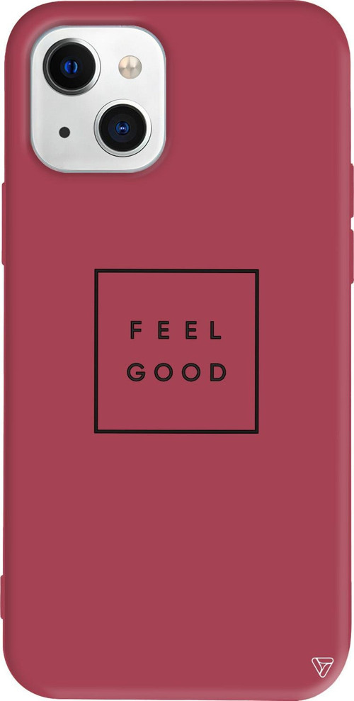 iPhone 15 Uyumlu Bordo Renkli Silikon Feel Good Mottolar Koleksiyonu Telefon Kılıfı