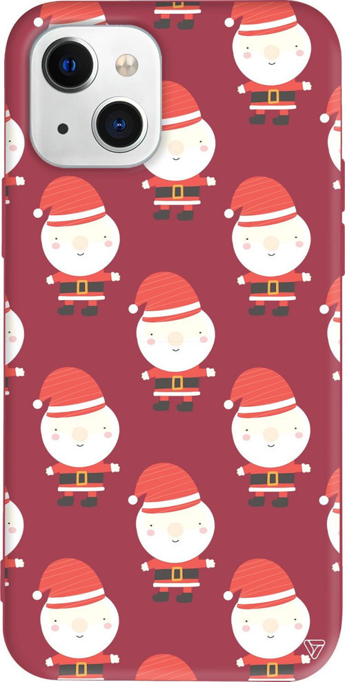 iPhone 15 Uyumlu Bordo Renkli Silikon Cartoon Claus Christmas Koleksiyonu Telefon Kılıfı