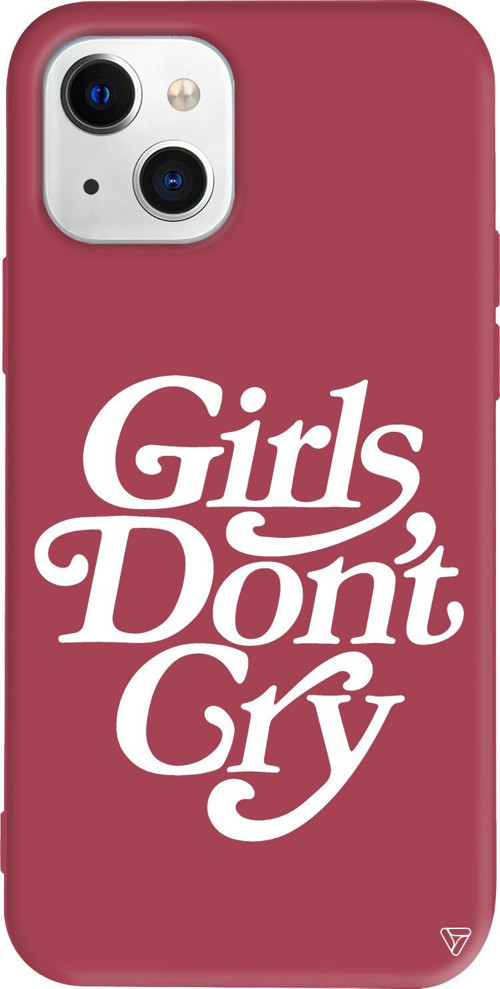 iPhone 15 Uyumlu Bordo Renkli Silikon Girls Don't Gry Mottolar Koleksiyonu Telefon Kılıfı