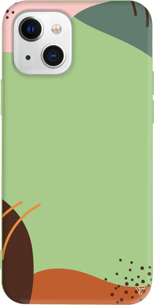 iPhone 15 Uyumlu Açık Yeşil Renkli Silikon Sade Şekil 3 Abstract Koleksiyonu Telefon Kılıfı