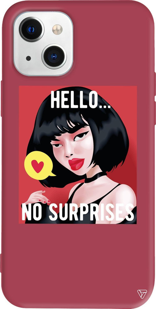 iPhone 15 Uyumlu Bordo Renkli Silikon Hello... Girl Boss Koleksiyonu Telefon Kılıfı