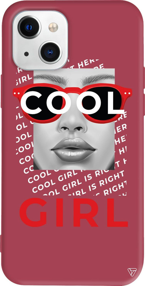 iPhone 15 Uyumlu Bordo Renkli Silikon Cool Girl Girl Boss Koleksiyonu Telefon Kılıfı