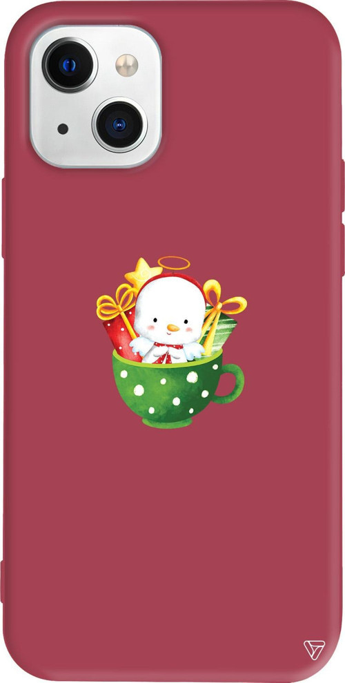 iPhone 15 Uyumlu Bordo Renkli Silikon A Cup Of Xmas 6 Christmas Koleksiyonu Telefon Kılıfı