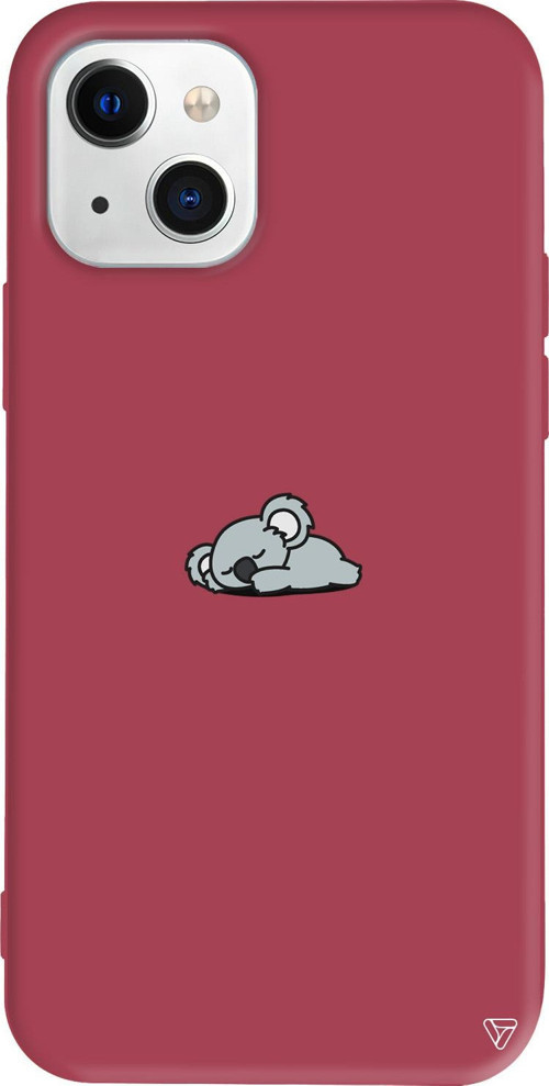 iPhone 15 Uyumlu Bordo Renkli Silikon Koala Animal Koleksiyonu Telefon Kılıfı
