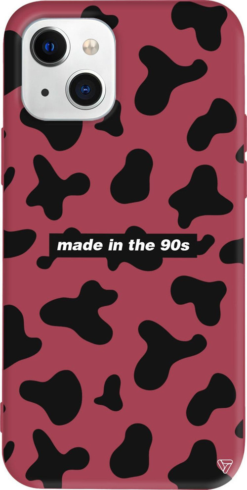 iPhone 15 Uyumlu Bordo Renkli Silikon Made in the 90s Desenler Koleksiyonu Telefon Kılıfı