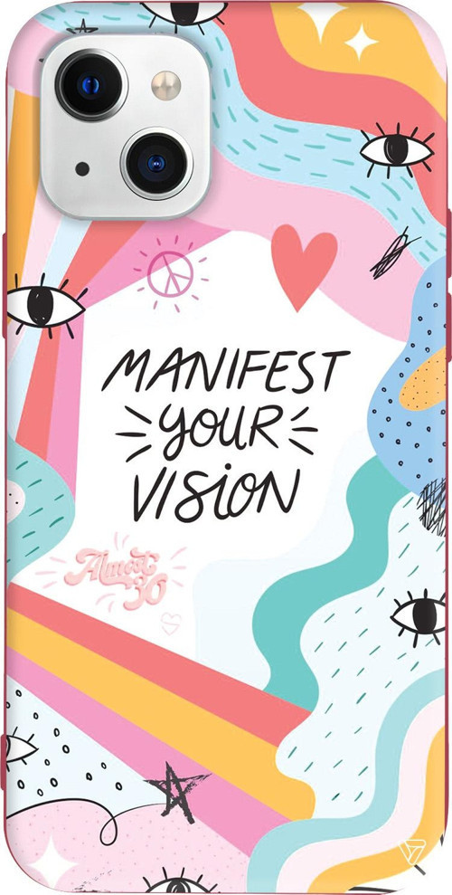 iPhone 15 Uyumlu Bordo Renkli Silikon Manifest Your Vision Eyes on You Koleksiyonu Telefon Kılıfı