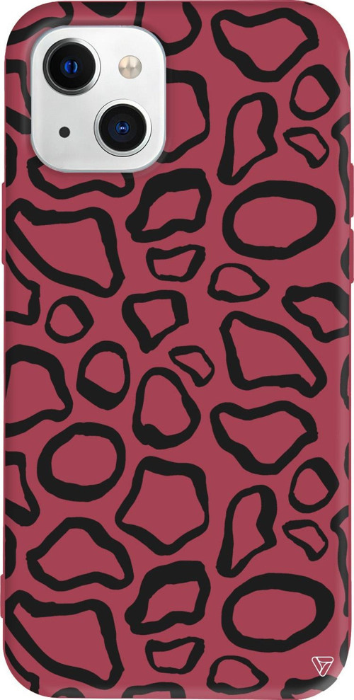 iPhone 15 Uyumlu Bordo Renkli Silikon Siyah Pattern Desenler Koleksiyonu Telefon Kılıfı