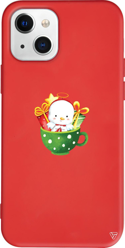 iPhone 15 Uyumlu Kırmızı Renkli Silikon A Cup Of Xmas 6 Christmas Koleksiyonu Telefon Kılıfı