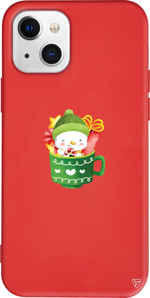 iPhone 15 Uyumlu Kırmızı Renkli Silikon A Cup Of Xmas 8 Christmas Koleksiyonu Telefon Kılıfı