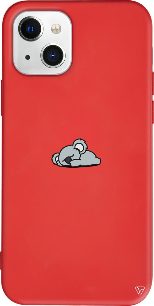 iPhone 15 Uyumlu Kırmızı Renkli Silikon Koala Animal Koleksiyonu Telefon Kılıfı