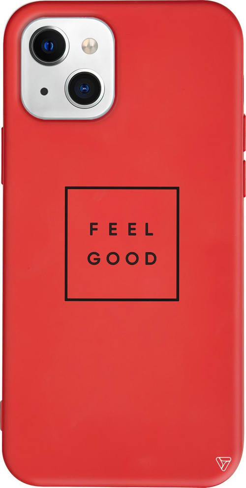 iPhone 15 Uyumlu Kırmızı Renkli Silikon Feel Good Mottolar Koleksiyonu Telefon Kılıfı