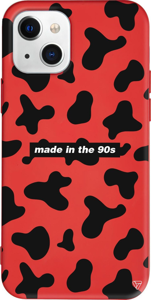 iPhone 15 Uyumlu Kırmızı Renkli Silikon Made in the 90s Desenler Koleksiyonu Telefon Kılıfı