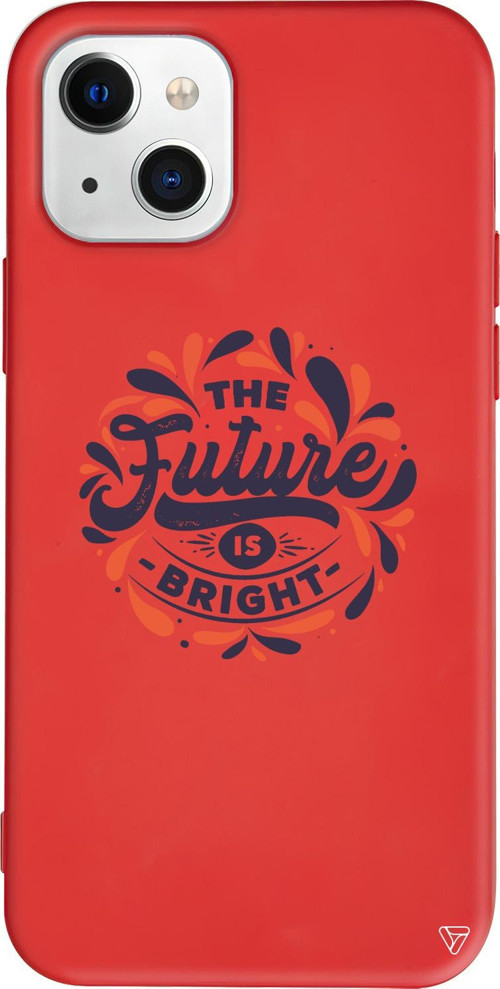 iPhone 15 Uyumlu Kırmızı Renkli Silikon Future Mottolar Koleksiyonu Telefon Kılıfı