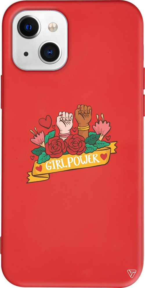 iPhone 15 Uyumlu Kırmızı Renkli Silikon Girl Power 2 Girl Boss Koleksiyonu Telefon Kılıfı