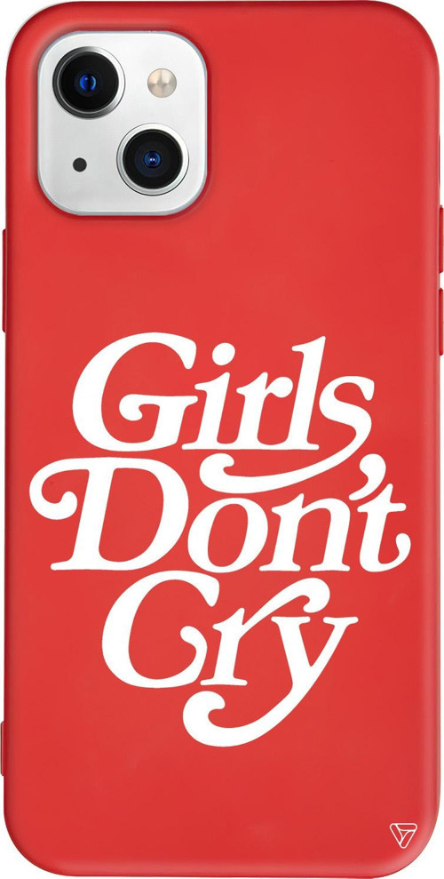 iPhone 15 Uyumlu Kırmızı Renkli Silikon Girls Don't Gry Mottolar Koleksiyonu Telefon Kılıfı