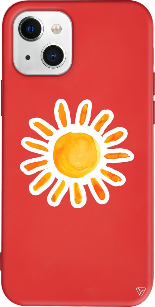 iPhone 15 Uyumlu Kırmızı Renkli Silikon Güneş Summer Koleksiyonu Telefon Kılıfı