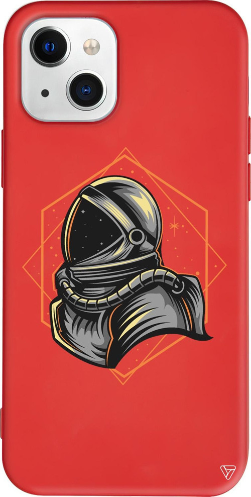 iPhone 15 Uyumlu Kırmızı Renkli Silikon Side Portrait Space Koleksiyonu Telefon Kılıfı