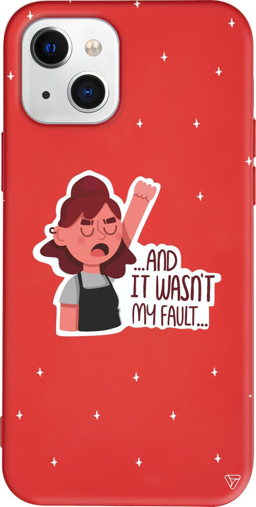 iPhone 15 Uyumlu Kırmızı Renkli Silikon My Fault Girl Boss Koleksiyonu Telefon Kılıfı