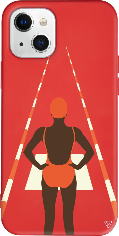 iPhone 15 Uyumlu Kırmızı Renkli Silikon Swimmer Girl Boss Koleksiyonu Telefon Kılıfı