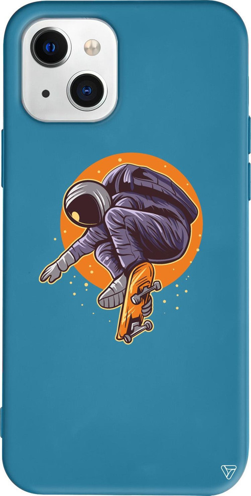 iPhone 15 Uyumlu Lacivert Renkli Silikon Astronot 2 Space Koleksiyonu Telefon Kılıfı