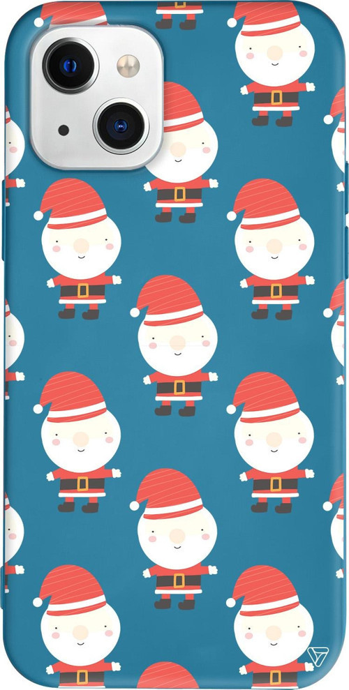 iPhone 15 Uyumlu Lacivert Renkli Silikon Cartoon Claus Christmas Koleksiyonu Telefon Kılıfı