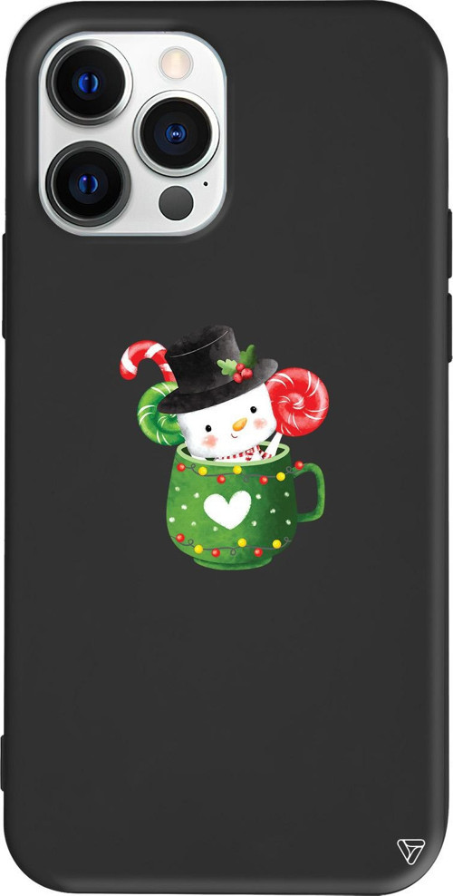 iPhone 15 Pro Uyumlu Siyah Renkli Silikon A Cup Of Xmas Telefon Kılıfı