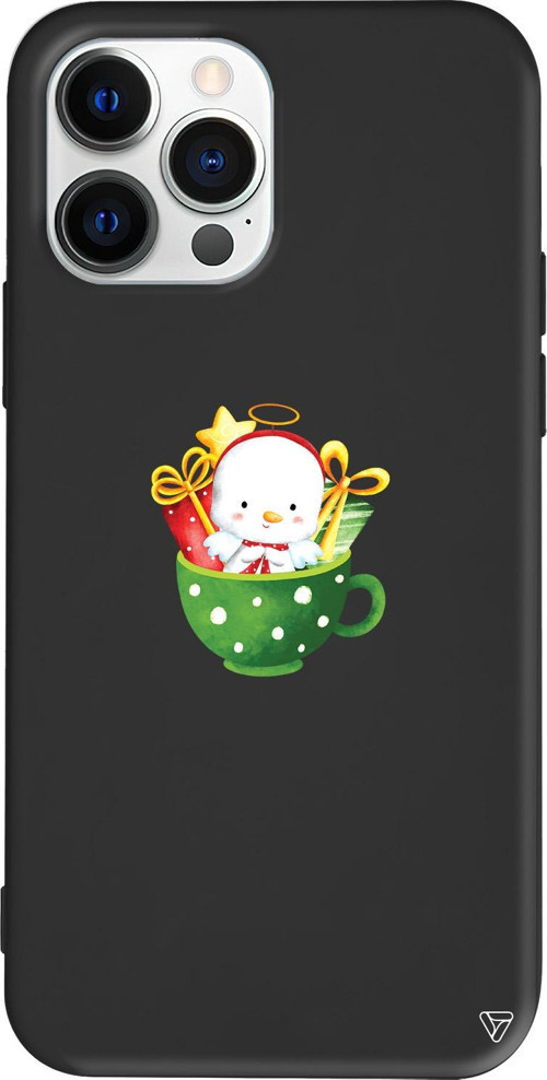 iPhone 15 Pro Uyumlu Siyah Renkli Silikon A Cup Of Xmas 6 Telefon Kılıfı