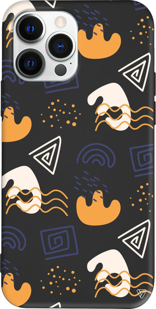 iPhone 15 Pro Uyumlu Siyah Renkli Silikon Abstract 5 Abstract Koleksiyonu Telefon Kılıfı