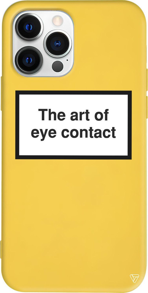 iPhone 15 Pro Uyumlu Sarı Renkli Silikon The art of eye contact Telefon Kılıfı