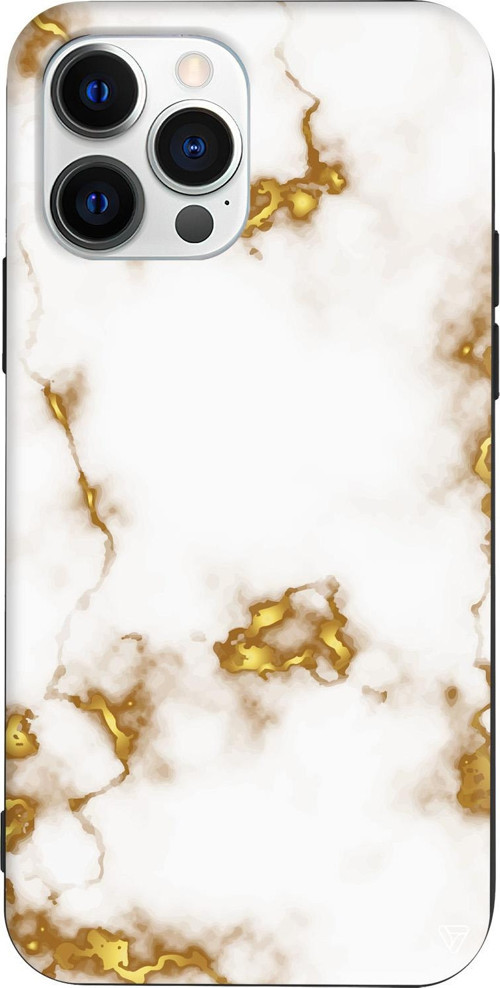 iPhone 15 Pro Uyumlu Siyah Renkli Silikon Gold Catlak Telefon Kılıfı