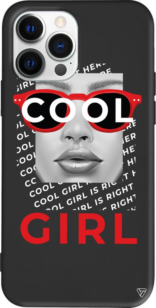 iPhone 15 Pro Uyumlu Siyah Renkli Silikon Cool Girl Telefon Kılıfı