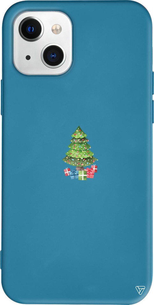 iPhone 15 Uyumlu Lacivert Renkli Silikon Gifty Tree Christmas Koleksiyonu Telefon Kılıfı