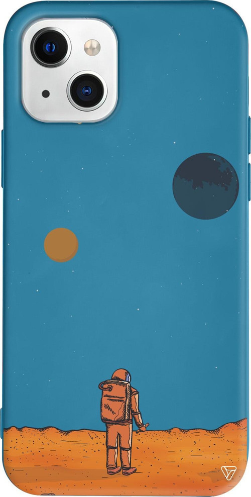 iPhone 15 Uyumlu Lacivert Renkli Silikon Mars Space Koleksiyonu Telefon Kılıfı