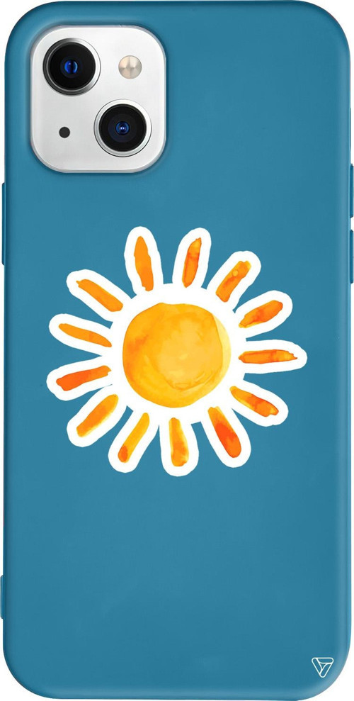 iPhone 15 Uyumlu Lacivert Renkli Silikon Güneş Summer Koleksiyonu Telefon Kılıfı