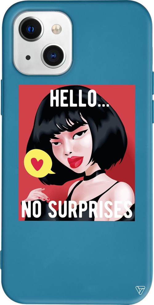 iPhone 15 Uyumlu Lacivert Renkli Silikon Hello... Girl Boss Koleksiyonu Telefon Kılıfı