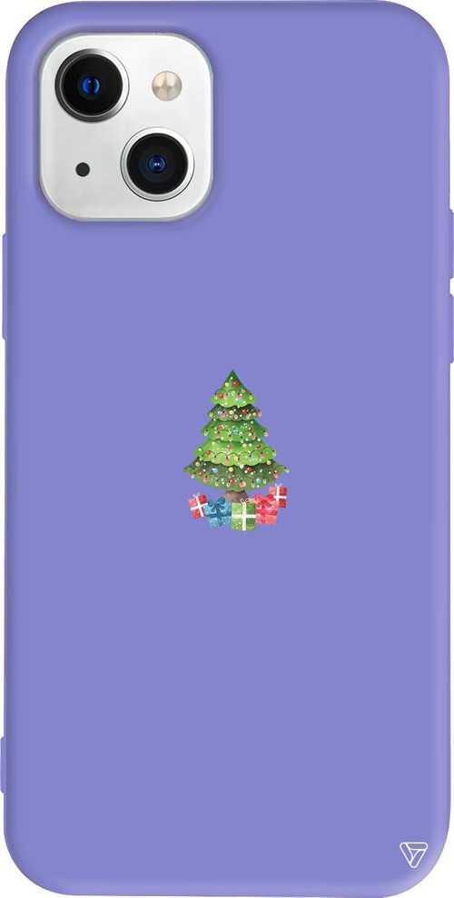 iPhone 15 Uyumlu Lila Renkli Silikon Gifty Tree Christmas Koleksiyonu Telefon Kılıfı