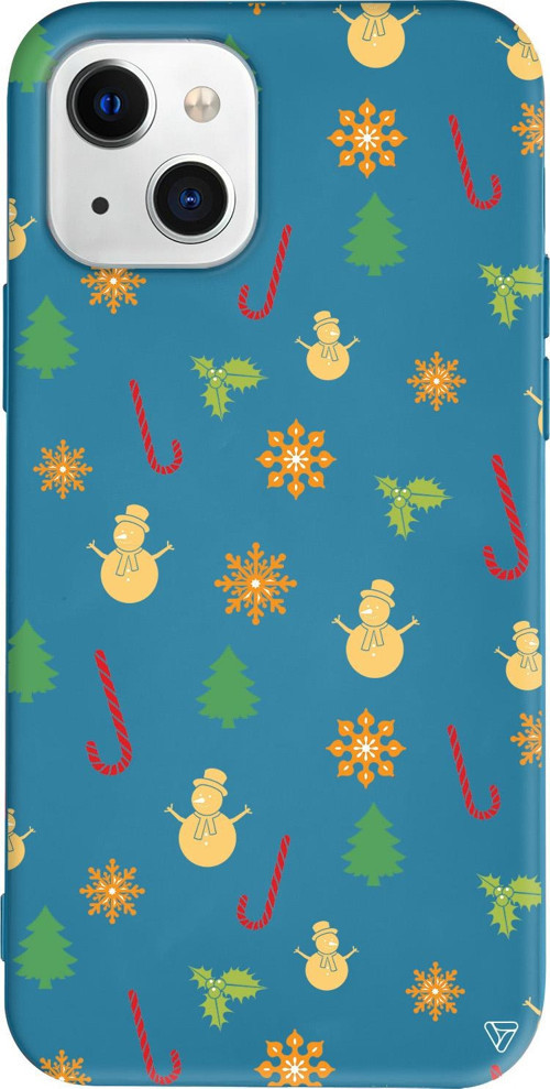 iPhone 15 Uyumlu Lacivert Renkli Silikon Very Christmas Christmas Koleksiyonu Telefon Kılıfı