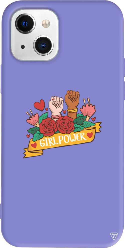 iPhone 15 Uyumlu Lila Renkli Silikon Girl Power 2 Girl Boss Koleksiyonu Telefon Kılıfı