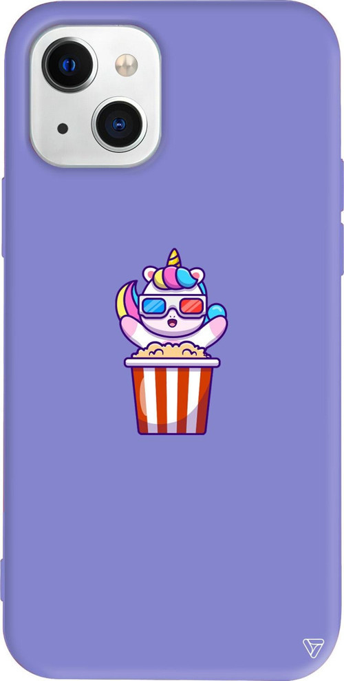 iPhone 15 Uyumlu Lila Renkli Silikon Moviecorn Sticker Koleksiyonu Telefon Kılıfı