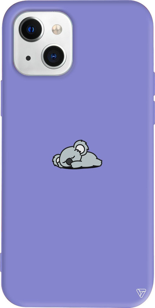 iPhone 15 Uyumlu Lila Renkli Silikon Koala Animal Koleksiyonu Telefon Kılıfı