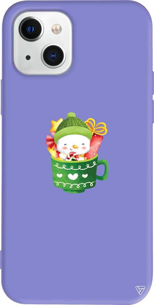 iPhone 15 Uyumlu Lila Renkli Silikon A Cup Of Xmas 8 Christmas Koleksiyonu Telefon Kılıfı