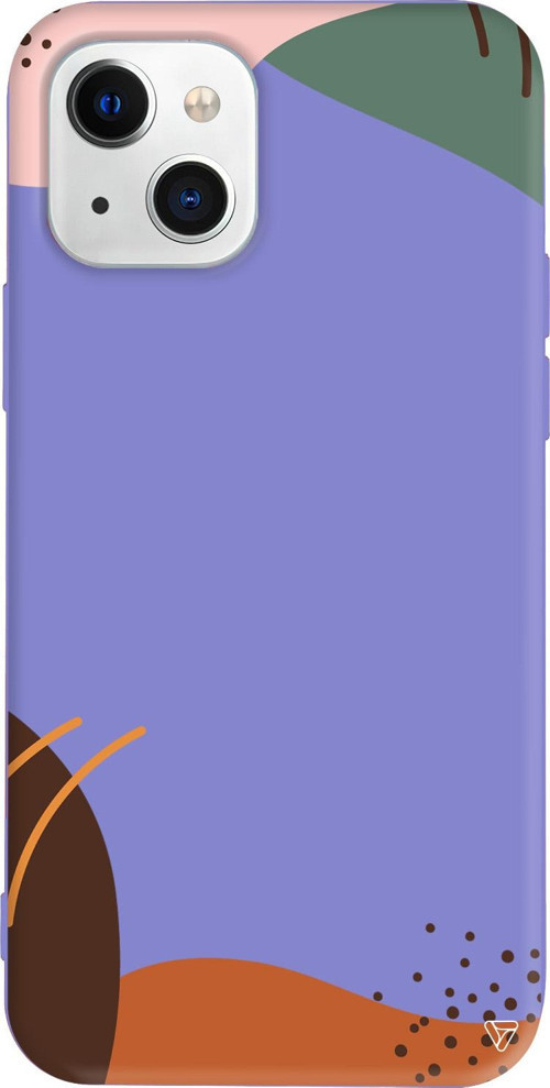 iPhone 15 Uyumlu Lila Renkli Silikon Sade Şekil 3 Abstract Koleksiyonu Telefon Kılıfı